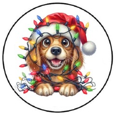 ADORABLE DOG WITH CHRISTMAS LIGHTS ENVELOPE SEALS LABELS STICKERS PARTY FAVORS
