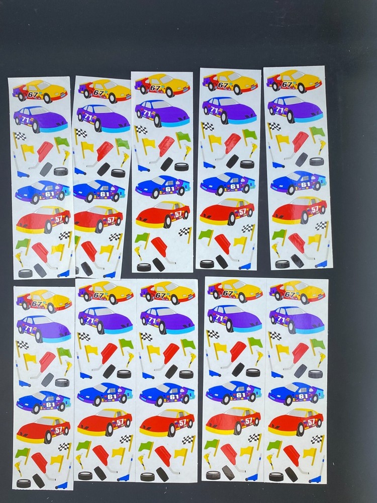 Mrs. Grossman’s Sticker Lot of 10 Race Car Mod Sheets Vintage 1998