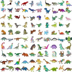 100PCS Colorful Waterproof Dinosaur Stickers – Perfect Party Supplies & Rewards