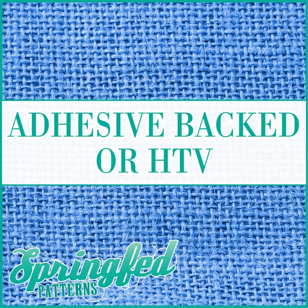 BLUE BURLAP Pattern Adhesive Vinyl or HTV Heat Transfer Vinyl Jute Cloth Look