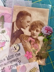 30+ pcs Ephemera Lot Junk Journal Scrapbook Collage Romance Vintage Post Card