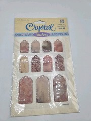 Crafters Square Jewel Stickers Crystal Epoxy Vellum Leaf Scrapbook Lot 10 Sheets