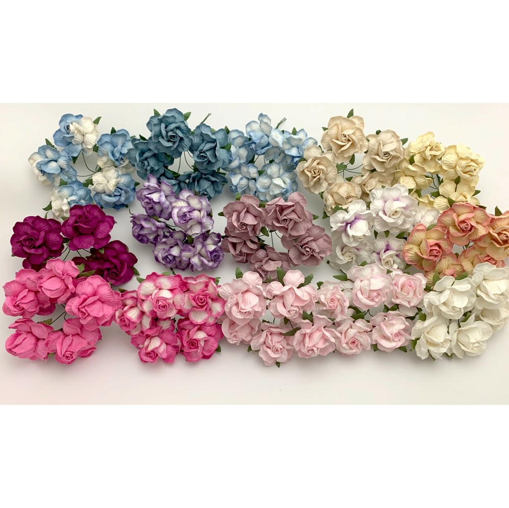 75 Special Mix 15 Colors (2″or5cm) Paper Flower Wedding Scrapbook (R40-75all/B2)