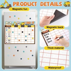 Magnetic Reward Chart for Kids at Home Construction Theme I Did It Motivate B…