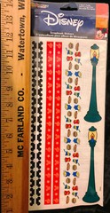 SandyLion Disney Theme Park Scrapbook Sticker Border Sheet Lamp Post Food Ears