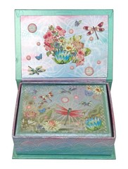 Punch Studio Metallic Greeting Card Box Set (Dragonfly & Water Lily)