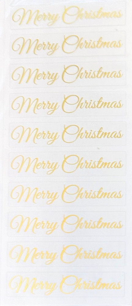 4 sheets Merry Christmas Gold Foil Clear Stickers Envelope Seals Holiday Crafts