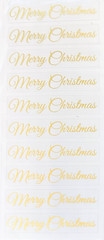4 sheets Merry Christmas Gold Foil Clear Stickers Envelope Seals Holiday Crafts