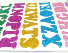 5 Sheets 210PCS Colorful Glittery Foam Self Adhesive Letters Stickers,Foam Lette