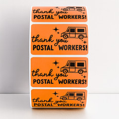 thank You Postal Workers rectangle labels | thermal sticker labels packaging