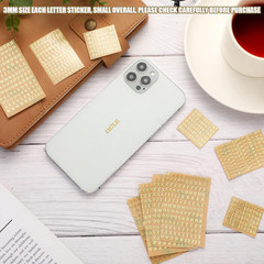 18 Sheets Small Gold Letter Stickers 3Mm Tiny Alphabet Number Stickers Mini Gold