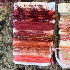 Fiber Art Yarn Journal Scrapbook Mixed Media Destash Mixed lot 5 cards