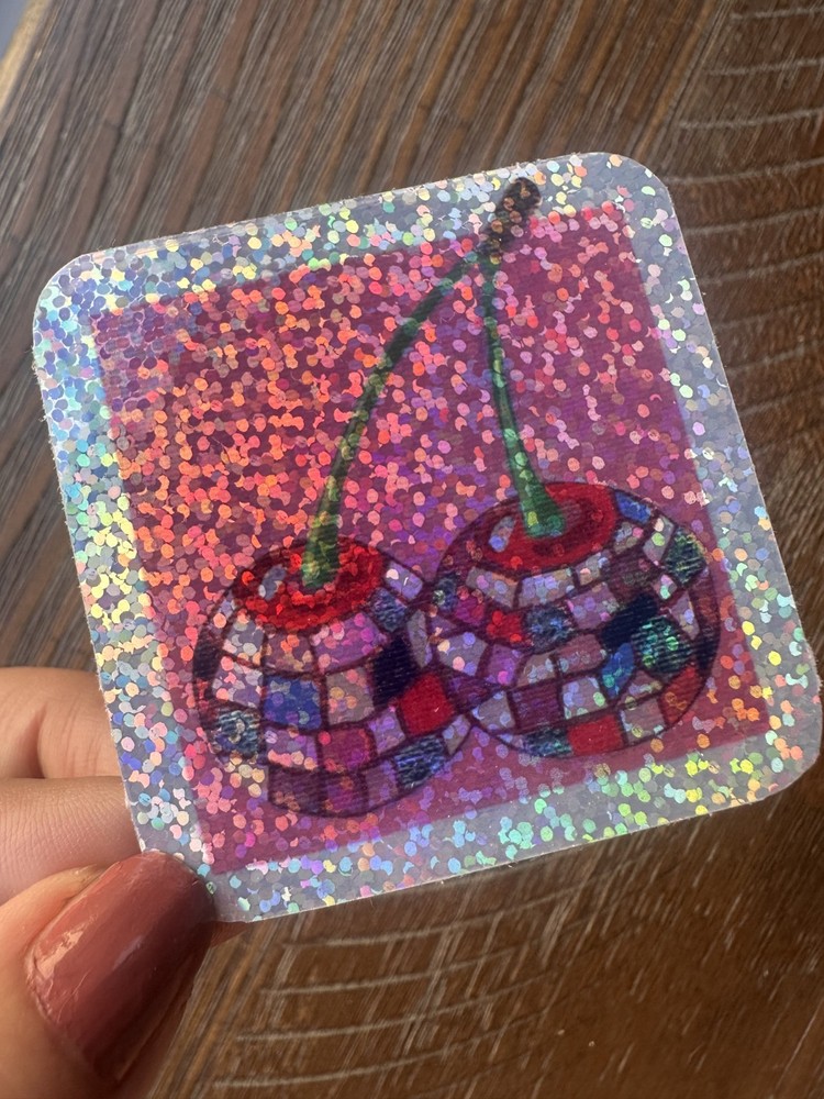 HOLOGRAPHIC STICKER* “Disco Friends” 2.5×2.5