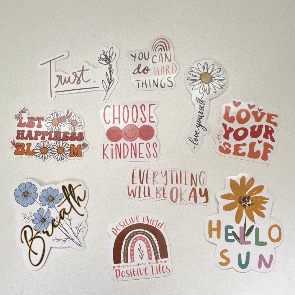 10 Piece Quotes Inspirational Stickers Uplifting Journal Planner WORD IQSIPT