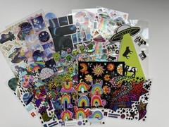 Space, Weather, And Aliens Stickers, 14 Sheets, Stickiiclub And Pipsticks
