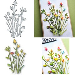 Floral Stems Metal Die Cuts for Card 10.5x8cm/4.13×3.14 inches, silver