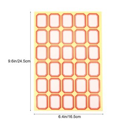 Coated Paper Name Stickers Red Adhesive for Organization Marking Home Office Use