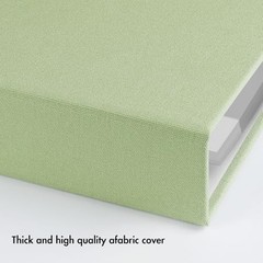 1DOT2 12×12 Large 3-Ring Scrapbook Album, Sage Green Linen Cover, 80 White Pages