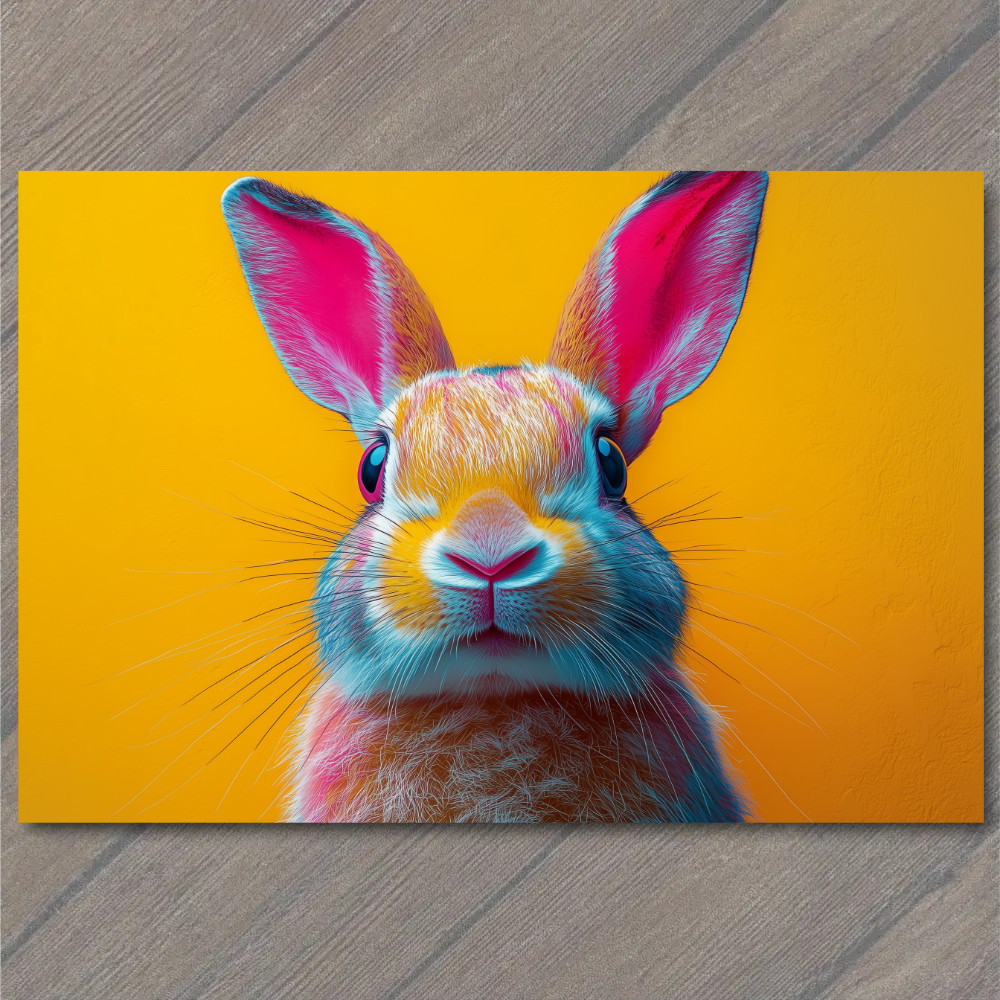 STICKER Bunny Rabbit Easter Color Explosion Whimsical Bright Pop Art Neon Fun