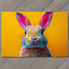 STICKER Bunny Rabbit Easter Color Explosion Whimsical Bright Pop Art Neon Fun
