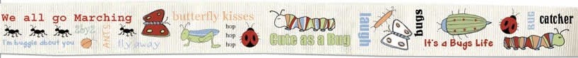BUGGIE ABOUT YOU RIBBON CAROLEE’S CREATIONS 3 YARDS, 1″ WIDE GROSGRAIN