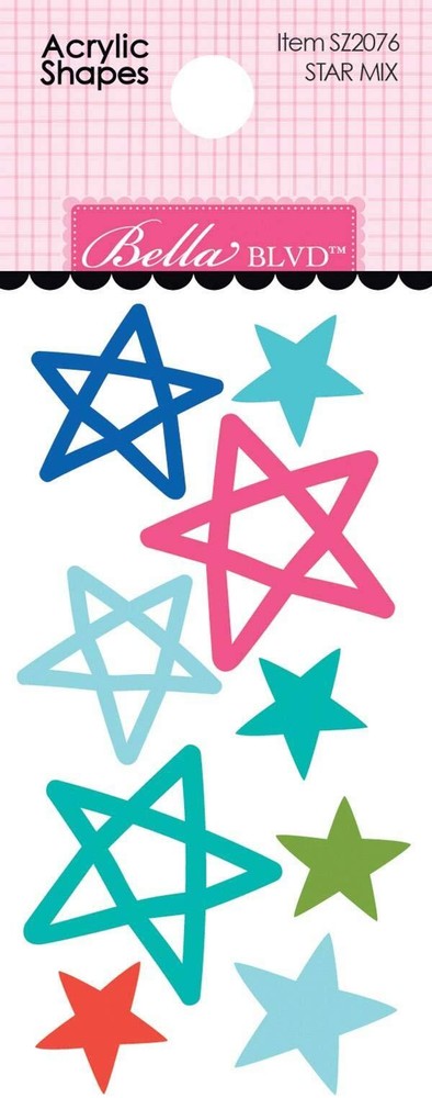 Bella Blvd Birthday Bash Star Acrylic Shapes-Star Mix