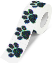 Paw Stickers, Clear Paw Prints Stickers, 500 Pcs 1 Inch Puppy Dog Paw Stickers,