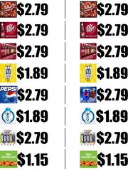 Custom Tags Stickers Drinks Cooler Store Market Business Any Price 8.5″ x 10.5″