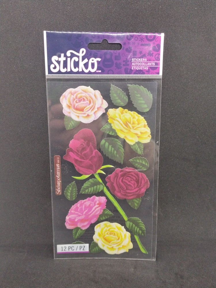 Adhesive Roses | Rose Labels | Roses Stickers – 12 Assorted Pcs (nmspvm31)