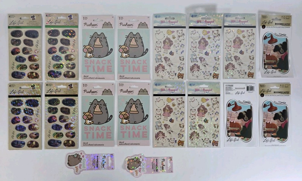 Pusheen Cat Lofi Girl Bee Puppycat Roomscapes SandyLion Sticker Decal Lot