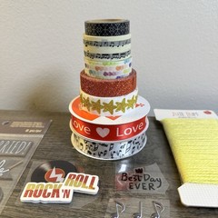Mixed Lot Scrapbooking Supplies Junk Journaling Papers Stickers Washi
