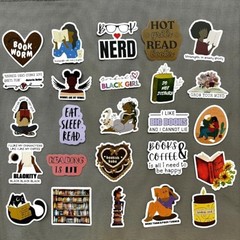 Black Girl Bookish Reading Stickers for Kindle Paperwhite Case,Book Lover