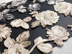 Anna Griffin Black and Cream Roses Embellishment Stickers 20 Pieces