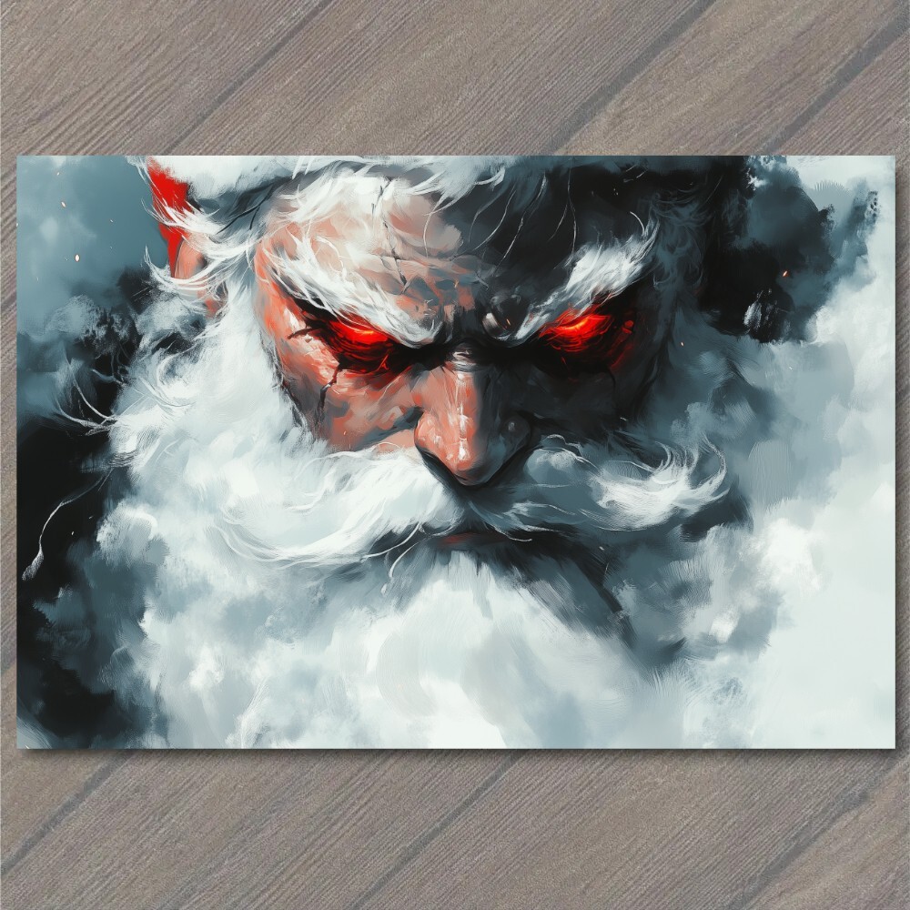 STICKER Scary Santa Claus Evil Grin Red Eyes Christmas Horror Holiday Crazy