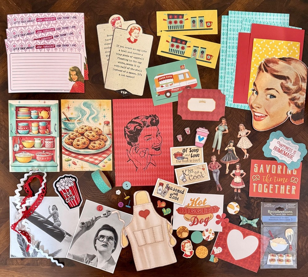 50+ Pc. Lot Junk Journal Ephemera Embellishments Recipes Baking Retro 1950’s