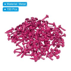 Brads for Paper Crafts, 150 Pcs Rose Metal Round Paper Fasteners, 8 mm