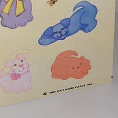 Vintage 80s Hallmark Stickers – Cats & Dogs Puppies & Kittens 2 Sheets 1985