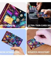 VIBRANT Glitter Bitcoin BTC Themed Credit/Debit Card Sticker Skin PVC