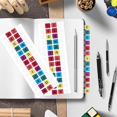 OIIKI 728PCS Colorful Alphabet Tabs, a to Z 26 Letters Alphabet Stickers, Alphab