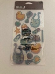 EK Success – Sticko Stickers – Vellum – Baby Boy Accessories – 14 Pieces – New