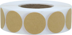 1000PCS Kraft Circle Stickers, 1 Inch round Blank Garage Sale Price Stickers, Kr