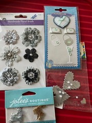 LOT OF BLUE & SILVER STICKERS & EMBELLISHMENTS – #362