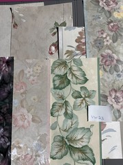 Vtge Textured Wallpaper Strips from Sample Book (10 Pieces) Set 23