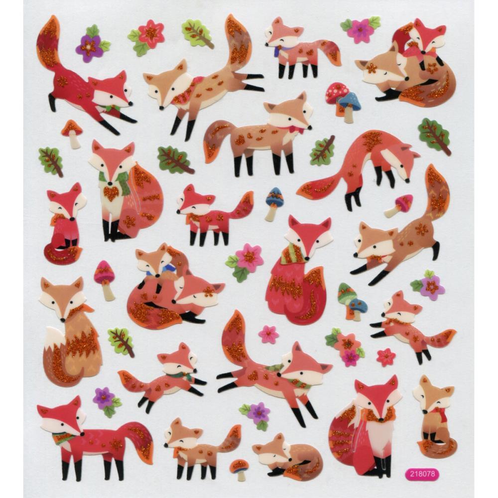 Scrapbooking Crafts Stickers Foxes Fox Repeats Leaves Flowers Poses Mom Baby