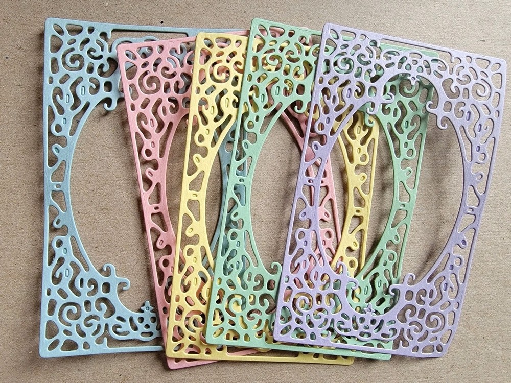 5pcs. Pastel Frames cardstock Die cut fancy frames 4 1/4″×5″.