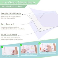 70 Pack 11×9 Photo Album Refill Pages Self Adhesive Sheets for 3 Ring Binders