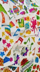 VINTAGE STICKERS LOT OF 176 MODULES HAMBLY STUDIOS PRISMATIC/GLITTER NO REPEATS
