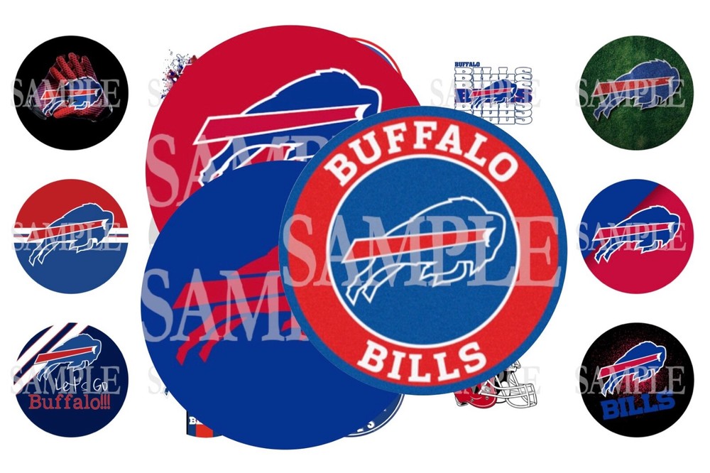 Buffalo Bills Pre-Cut 1 Inch Bottle Cap Images (5 Options)