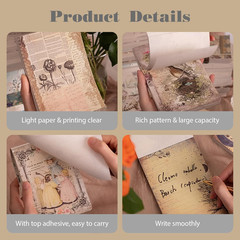 200 Pcs Deco Papers for Scrapbooking, 3.9*5.5In Vintage Decoupage Paper Junk Jou