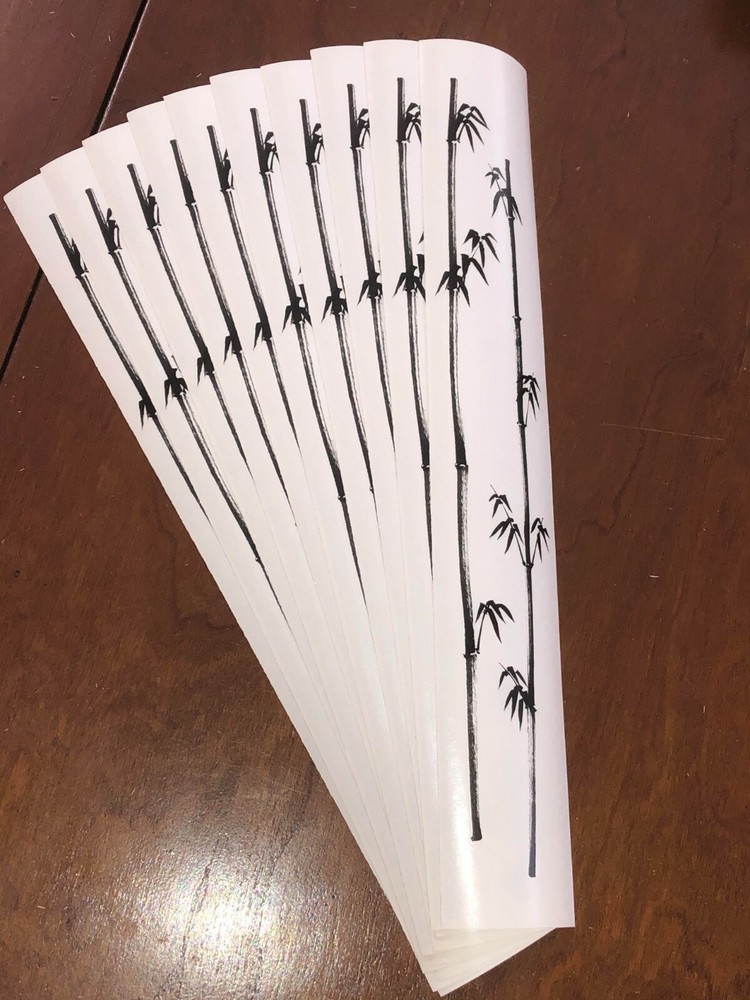 10 Mrs Grossmans Brush Bamboo Border Stickers Asian Style Garden Plant Frame